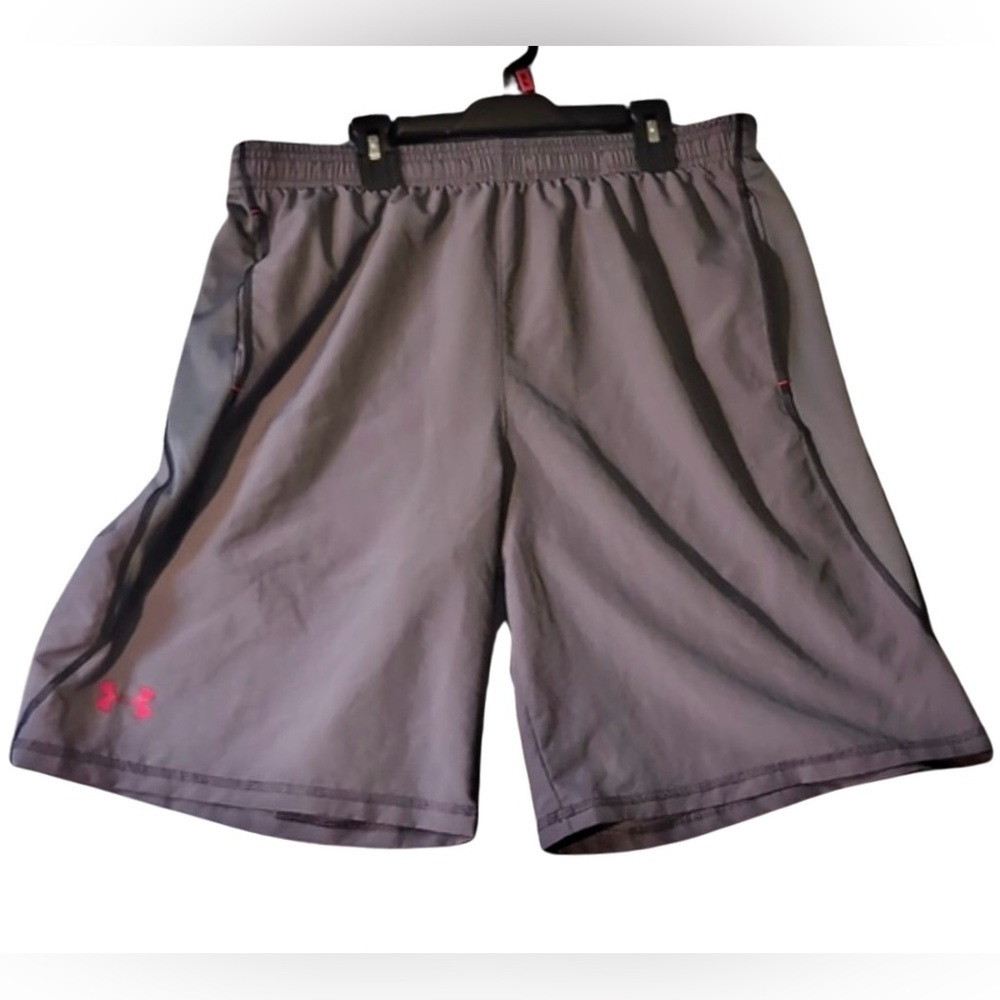 Under Armour Athletic Shorts Grey Mens Size Large Gym Performance Football